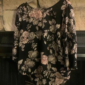 Black & Rose Silk Blouse